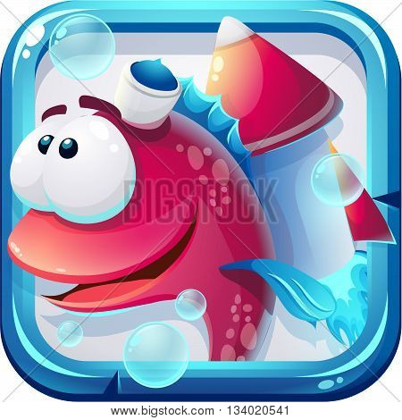 Icon vector for Atlantis ruins computer game user interface