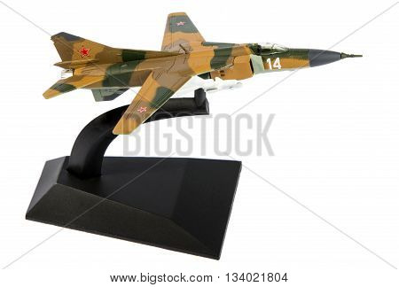 Military plane model isolated on white background