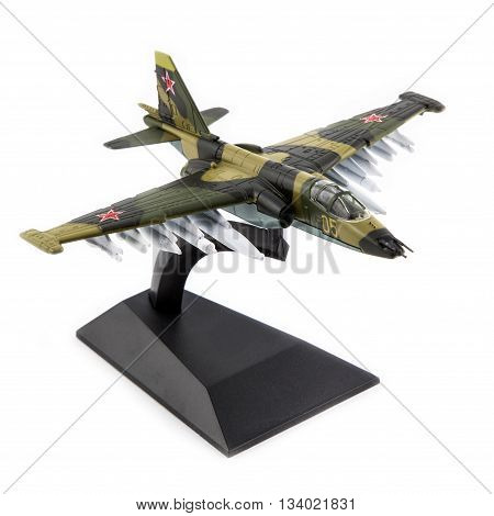 Military plane model isolated on white background
