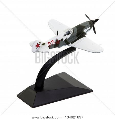 Military plane model isolated on white background