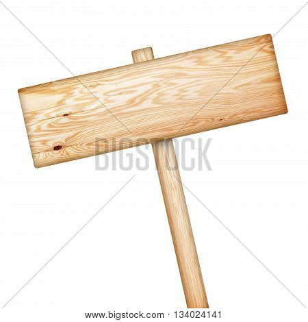 Wooden sign isolated on white background; sign / symbol