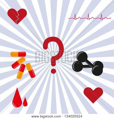 a choice between medication capsules and dumbbells, disease or health