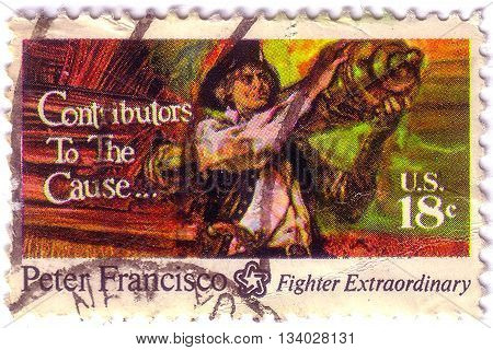 Usa - Circa 1970:a Stamp Printed In Usa Shows Image Of The Peter Francisco (c. 1760 - January 16, 18