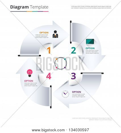 Diagram Template, Organization Chart Template. Flow Template, Blank Diagram For Replace Text, White