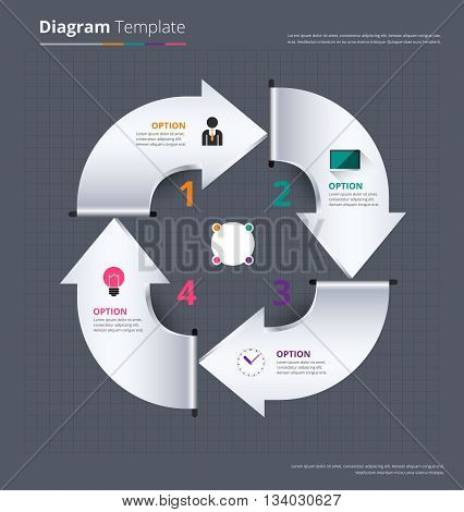 Diagram Template, Organization Chart Template. Flow Template, Blank Diagram For Replace Text, White