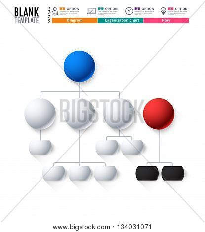 Diagram Template, Organization Chart Template. Flow Template, Blank Diagram For Replace Text, White