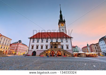 OLOMOUC, CZECH REPUBLIC - JUNE 05, 2016: Scene from the old town of Olomouc, Czech Republic on June 05, 2016.