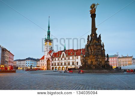 OLOMOUC, CZECH REPUBLIC - JUNE 05, 2016: Scene from the old town of Olomouc, Czech Republic on June 05, 2016.