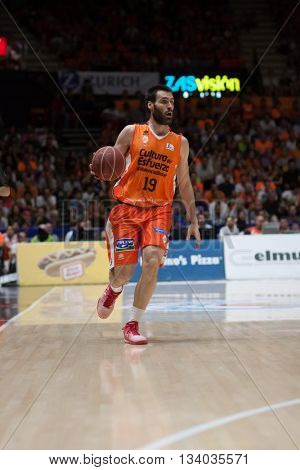 VALENCIA, SPAIN - JUNE 9th: San Emeterio during 4th playoff match between Valencia Basket and Real Madrid at Fonteta Stadium on June 9, 2016 in Valencia, Spain