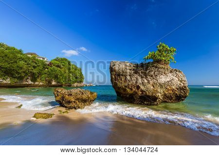 Padang Padang Beach in Bali Indonesia - nature vacation background