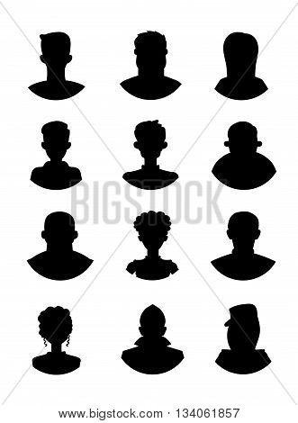 Set of vector men and women with avatar profile picture. User avatars