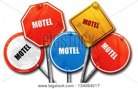 Vacancy sign for motel, 3D rendering, rough street sign collecti