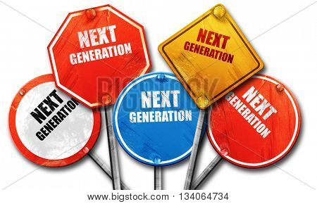next generation, 3D rendering, rough street sign collection