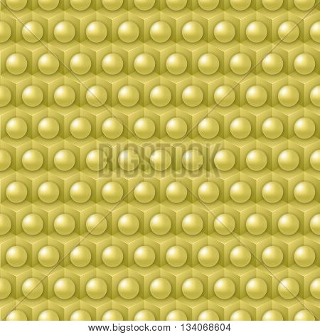 Golden Cube And Shere Pattern