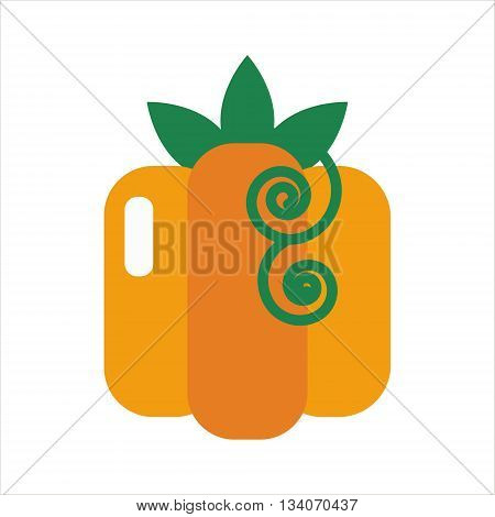 Pumpkin icon isolated. Yummy Pumpkin vegetable. Flat Pumpkin on white background