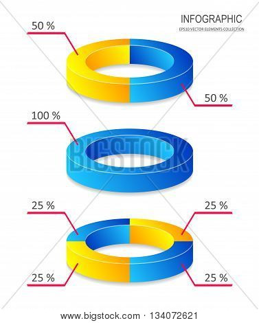 Creative vector pie chart infographics for business report