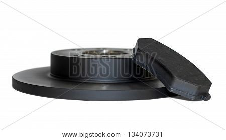 one brake pad and one new brake disc for the car