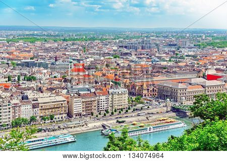 Panorama View On Budapest, From Gellert Hill.