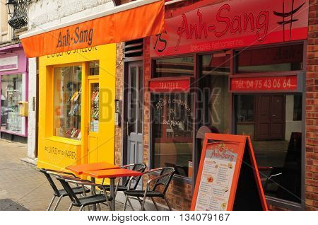 Valence France - april 13 2016 : a vietnamese restaurant
