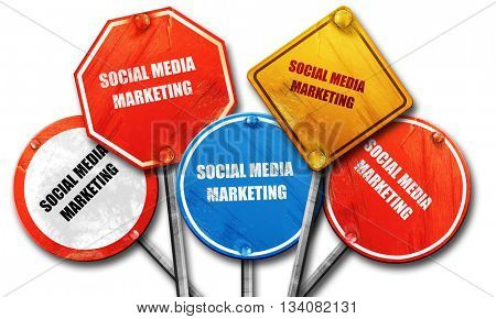 social meda marketing, 3D rendering, rough street sign collectio