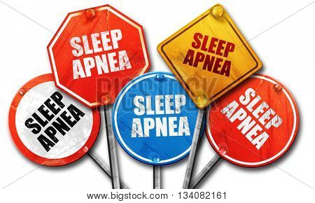 sleep apnea, 3D rendering, rough street sign collection
