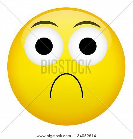 Frustration confusion sad emotion. Bad emoticon illustration.