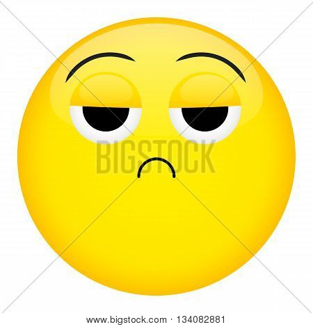 Frustration confusion and tired emotion. Bad emoticon illustration.