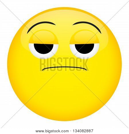Frustration confusion and tired emotion. Bad emoticon illustration.