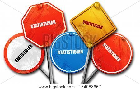 statistician, 3D rendering, rough street sign collection