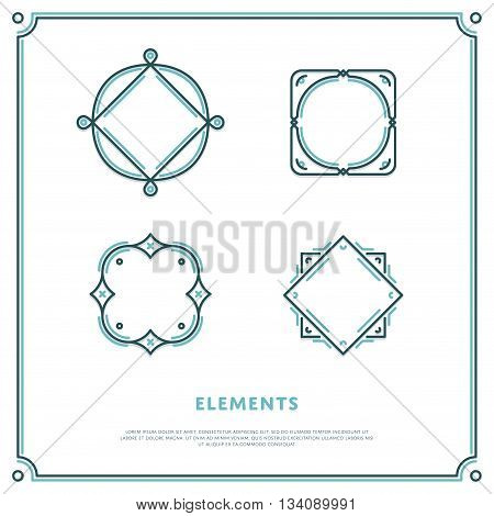 Design Elements. Vector Logo Border Illustration. Tempalte for sign
