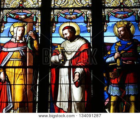 Magny en Vexin France - march 14 2016 : the historical church