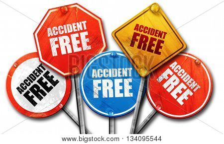 accident free, 3D rendering, rough street sign collection