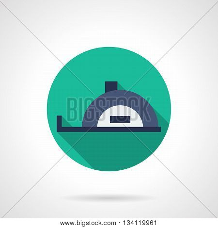 Measuring tools and devices. Tape measure ruler a side view. Instruments and equipment for construction, repair works, carpentry. Round flat color style vector icon.