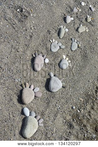 Foot Prints Of Stones