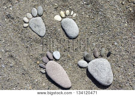 Foot Prints Of Stones
