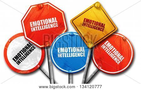 emotional intelligence, 3D rendering, rough street sign collecti