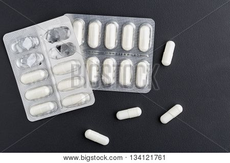 Meldonium doping for athletes. Abuse of anabolic steroids for sports.Blister pack of meldonium capsules