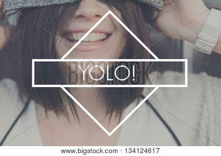 Yolo Fun Life Adventure Abbreviation Phrase Enjoy Concept