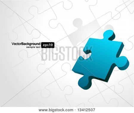 Vector puzzel met 3D-cirkeldiagram vector achtergrond