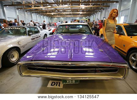 Cracow Poland - May 21 2016: Dodge Charger R-t Displayed At 3rd Edition Of Moto Show In Cracow Polan