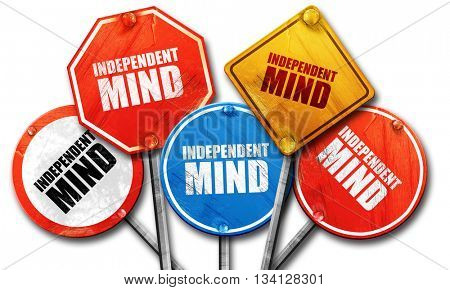 independent mind, 3D rendering, rough street sign collection