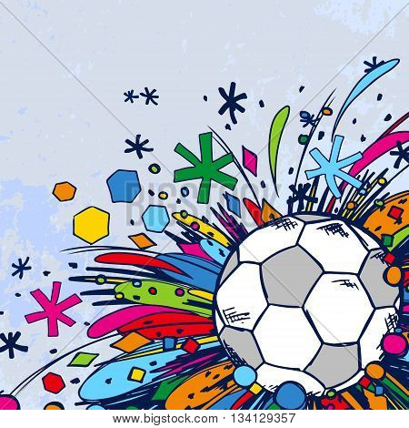 Football Doodle Ornament Soccer Background Light Blue