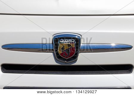 Tel Aviv, Israel, June 12, 2016: Abarth Emblem and front grill. Abarth is a fully owned subsidiary of FCA Italy S.p.A. (formerly Fiat Group Automobiles S.p.A.)