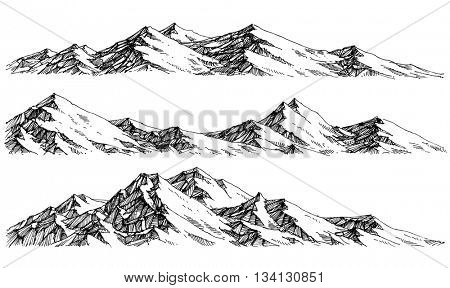 Mountains ranges. Vector panorama