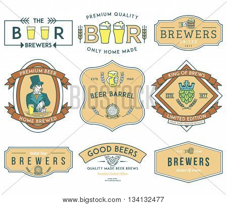 Vector beer badges and labels for any use