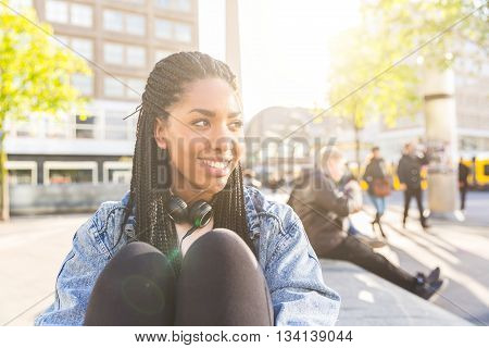 Black Young Woman Portrait In Berlin