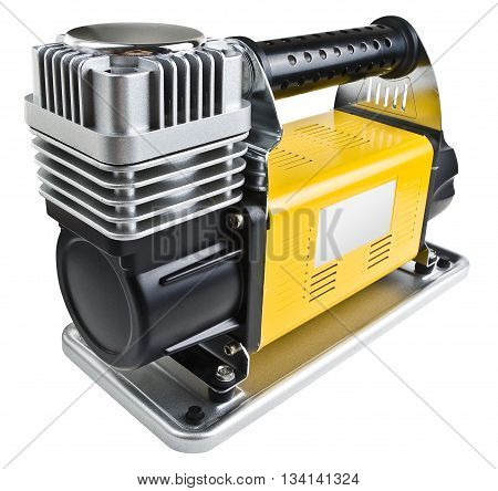 Portable car air compressor. Car tyre electrical inflator. Heavy duty car air compressor