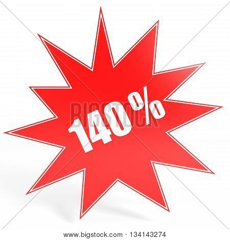 Discount 140 Percent Off. 3D Illustration.