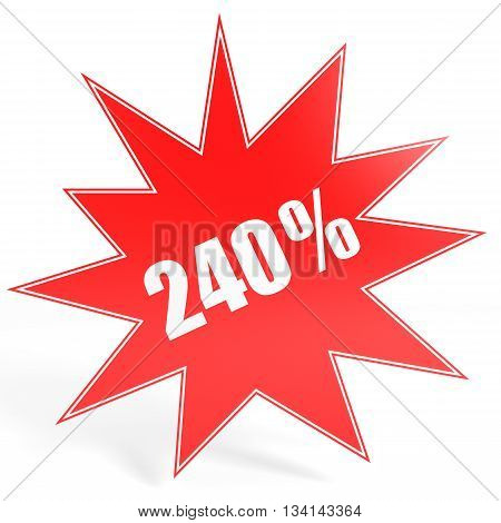 Discount 240 Percent Off. 3D Illustration.