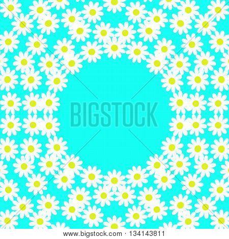 card with daisies on a turquoise background with space for signatures